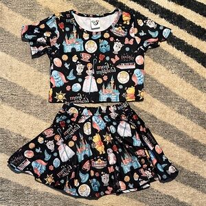 Disney - shirt + skort set - Pooh, dumbo, beauty and the beast + more!